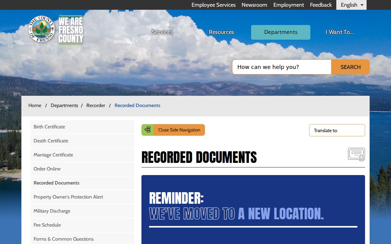 Fresno County people search recorded documents instructions