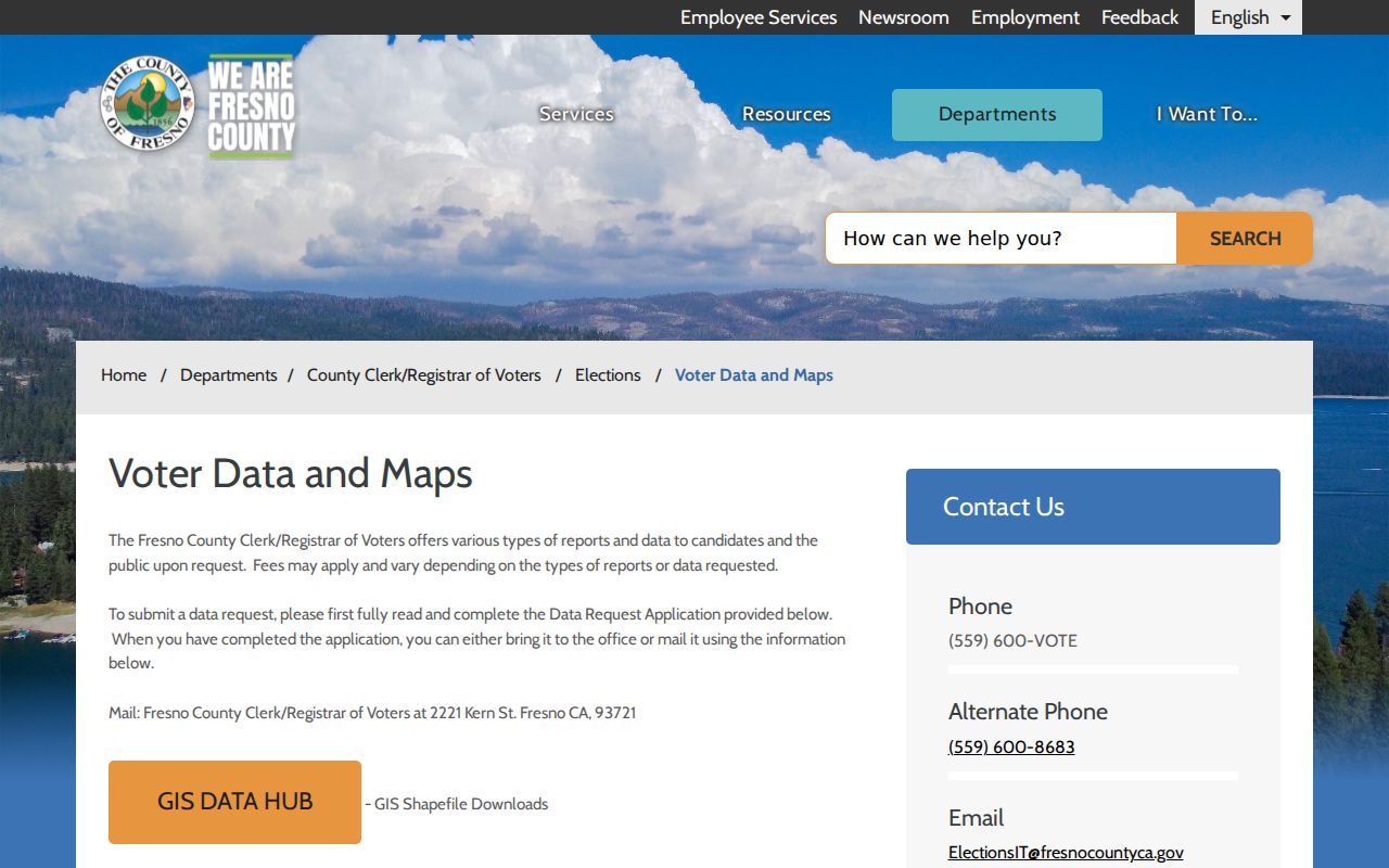 Fresno County voter registration records voter data and maps